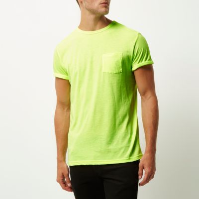 Yellow chest pocket t-shirt